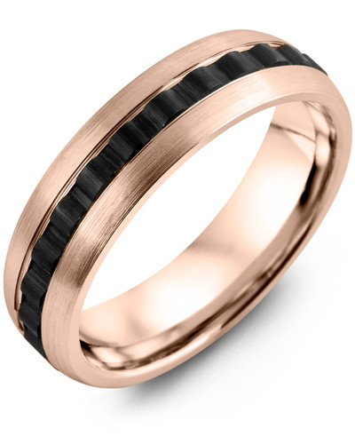 Men's & Women's Rose Gold & Black Ceramic Wedding Band