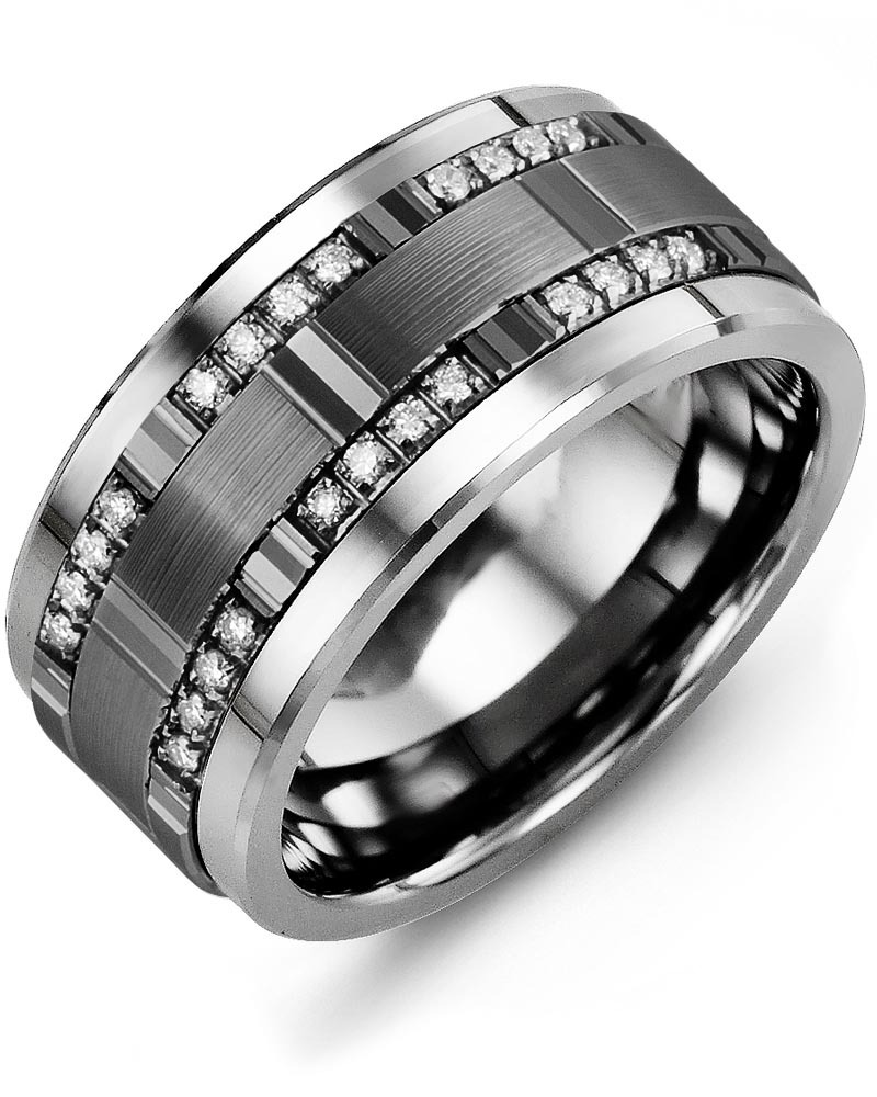 Men's & Women's Cobalt & Black Gold + 24 Diamonds 0.24ct Wedding Band from MADANI Rings. Wedding bands, fashion rings, promise rings, made of Tungsten, Ceramic, Cobalt, and Gold. View the collection at madanirings.com