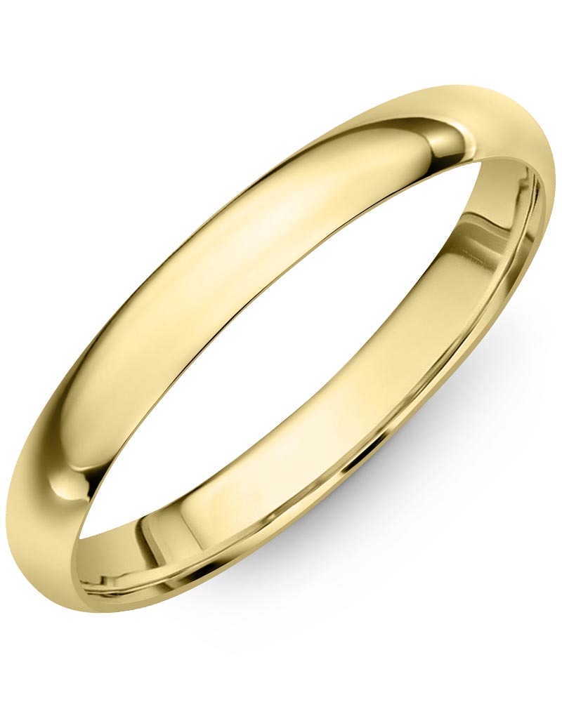 Men's & Women's Dome Yellow Gold Wedding Band
