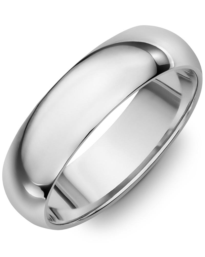 Men's & Women's Dome White Gold Wedding Band