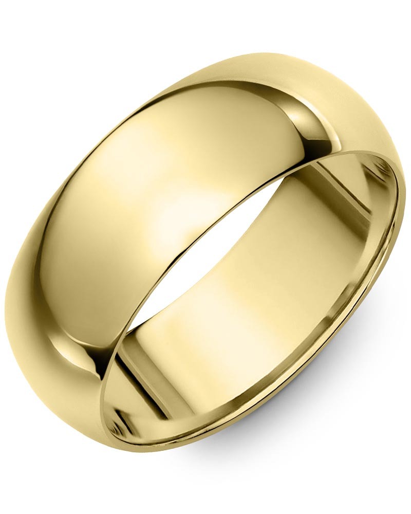 Men's & Women's Dome Yellow Gold Wedding Band