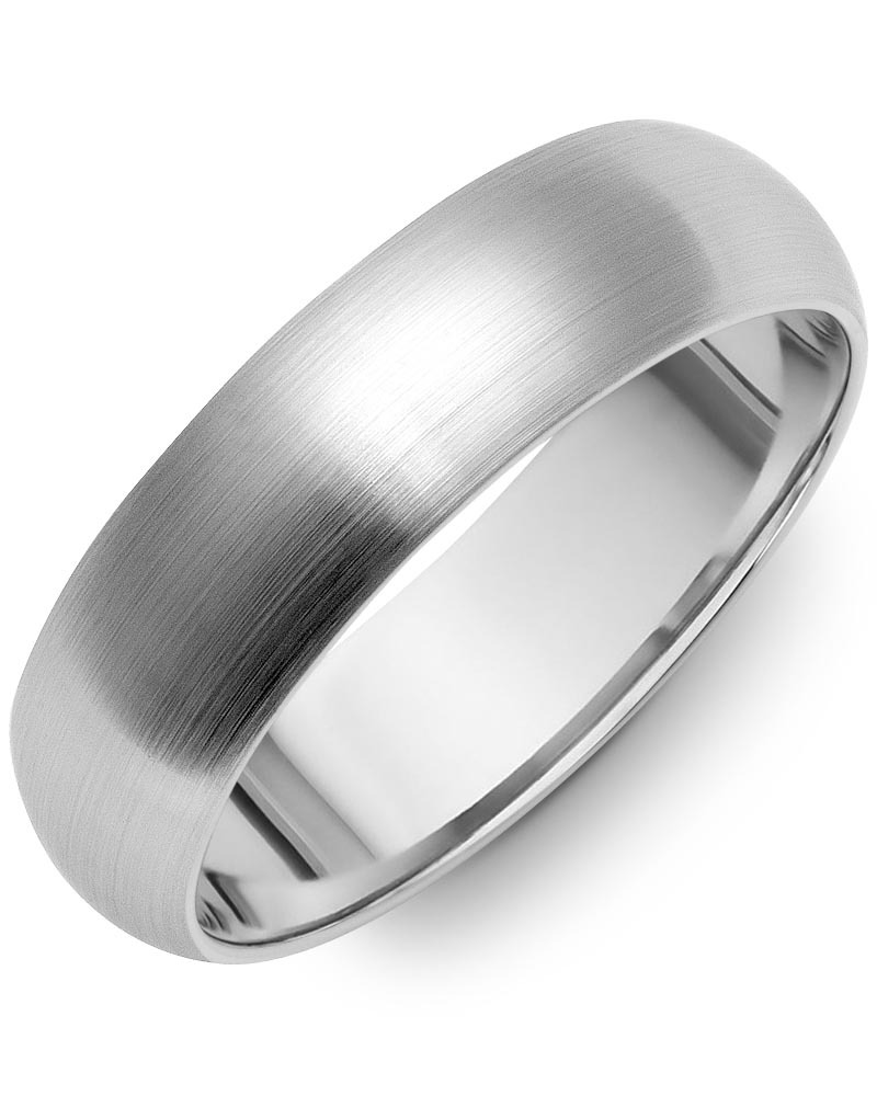Men's & Women's Dome White Gold Wedding Band