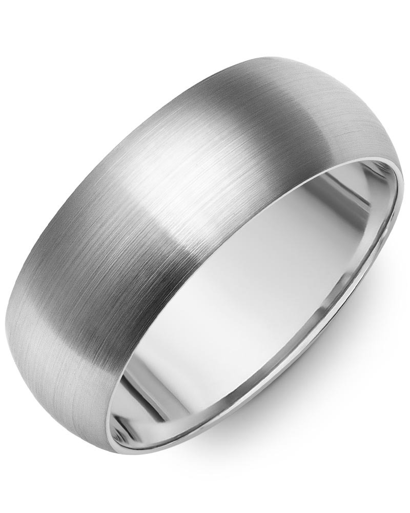 Men's & Women's Dome White Gold Wedding Band from MADANI Rings. Wedding bands, fashion rings, promise rings, made of Tungsten, Ceramic, Cobalt, and Gold. View the collection at madanirings.com