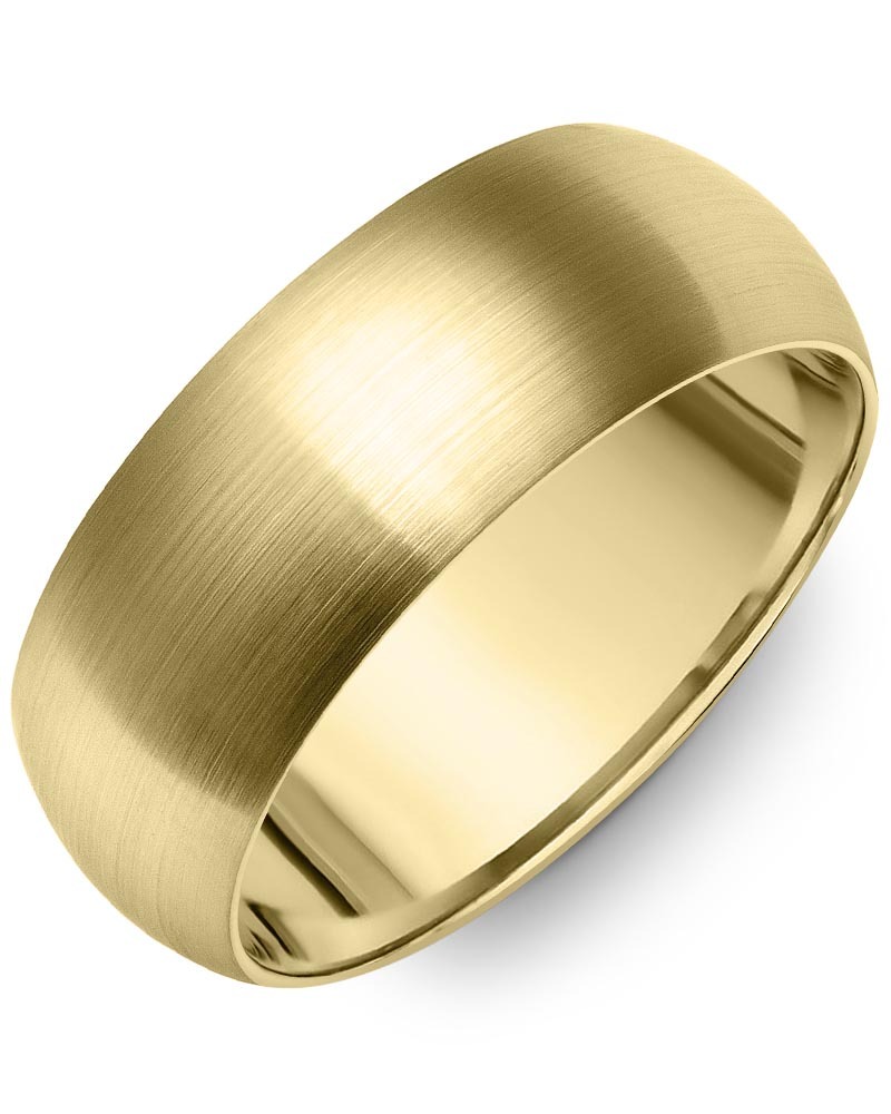 Men's & Women's Dome Yellow Gold Wedding Band