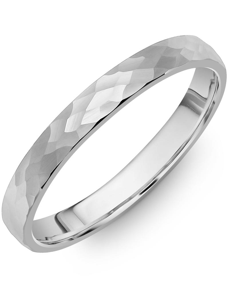 Men's & Women's Dome White Gold Wedding Band