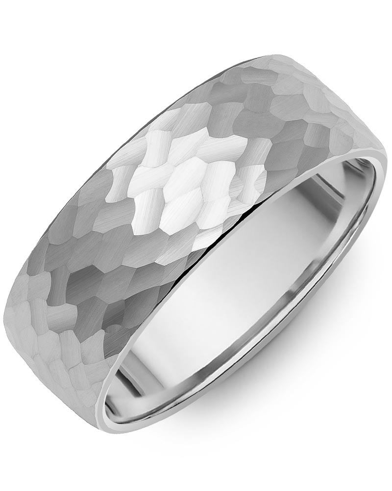 Men's & Women's Dome White Gold Wedding Band