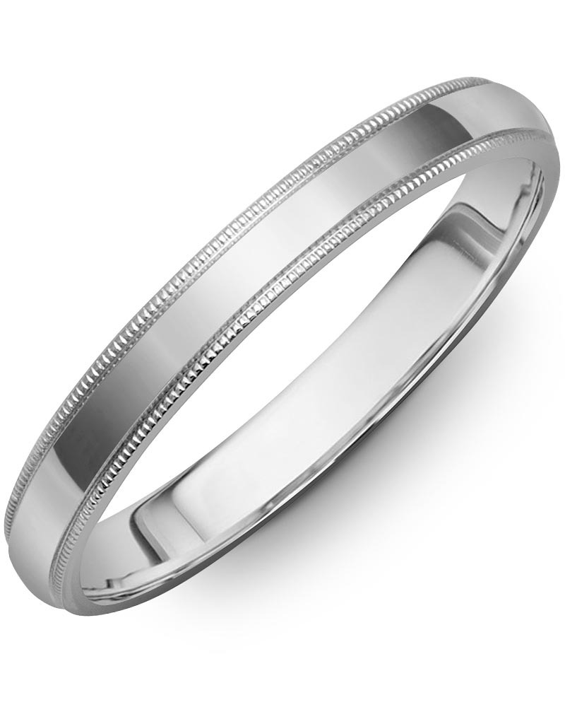 Men's & Women's Dome White Gold Wedding Band