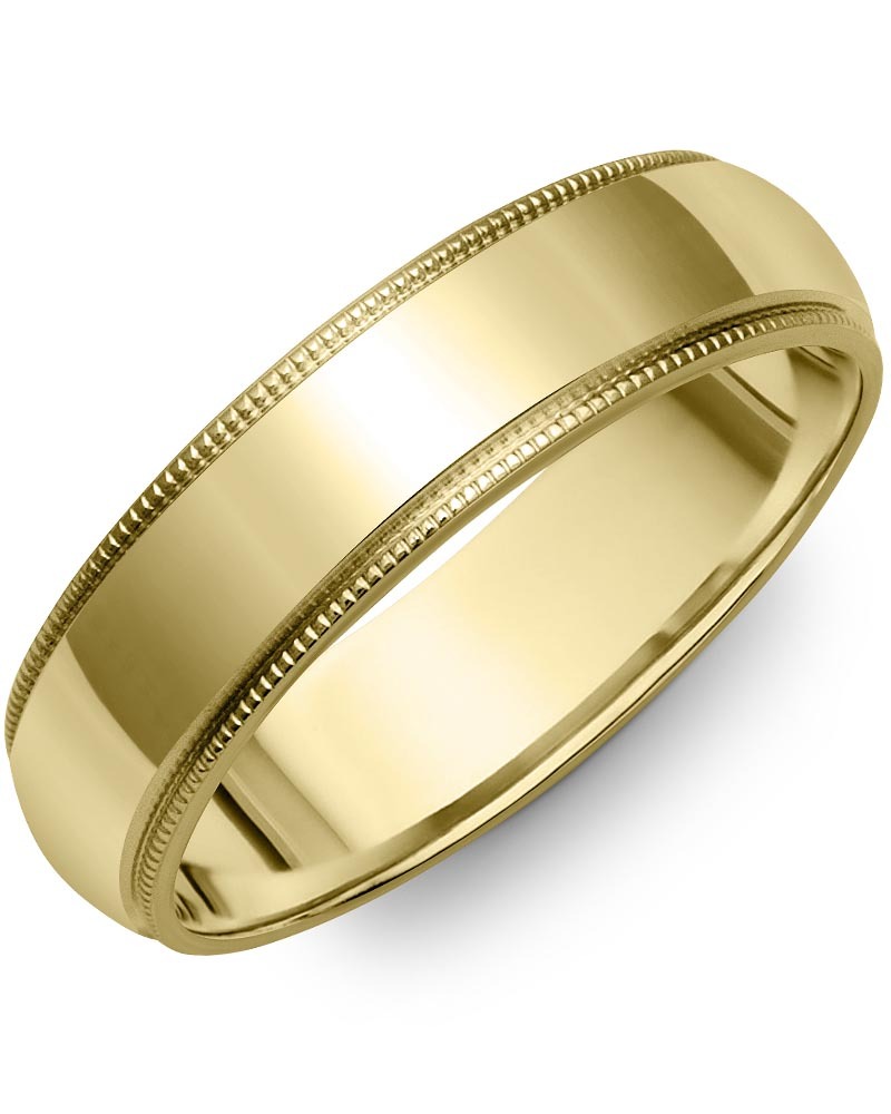 Men's & Women's Dome Yellow Gold Wedding Band