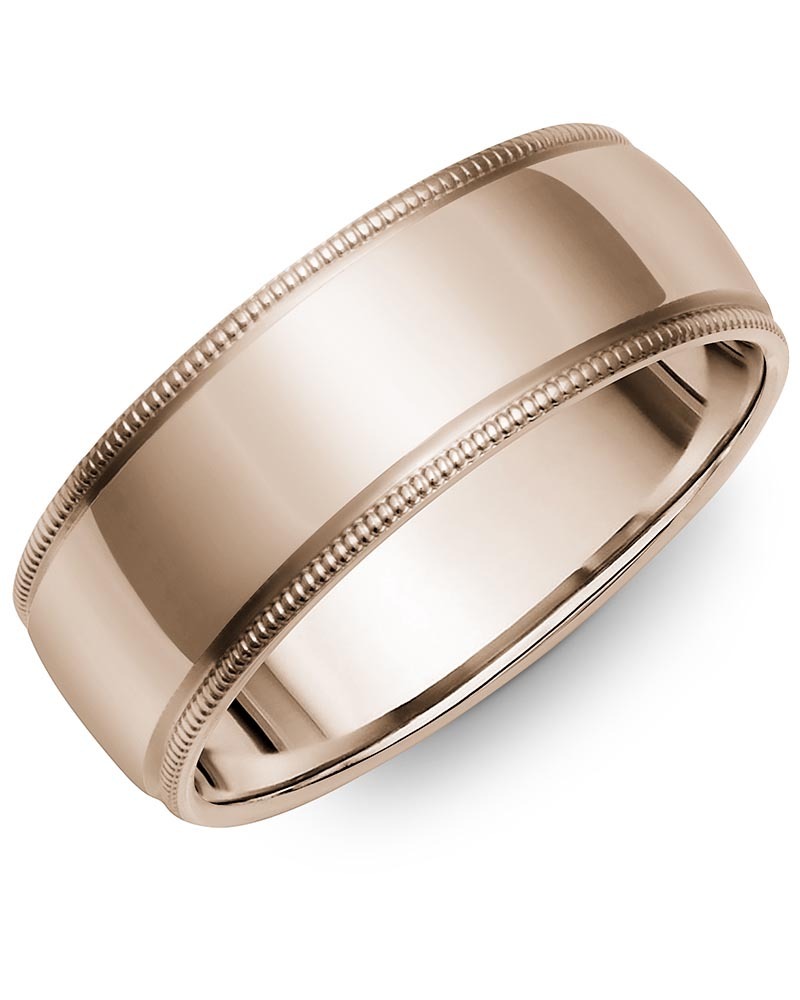 Men's & Women's Dome Rose Gold Wedding Band
