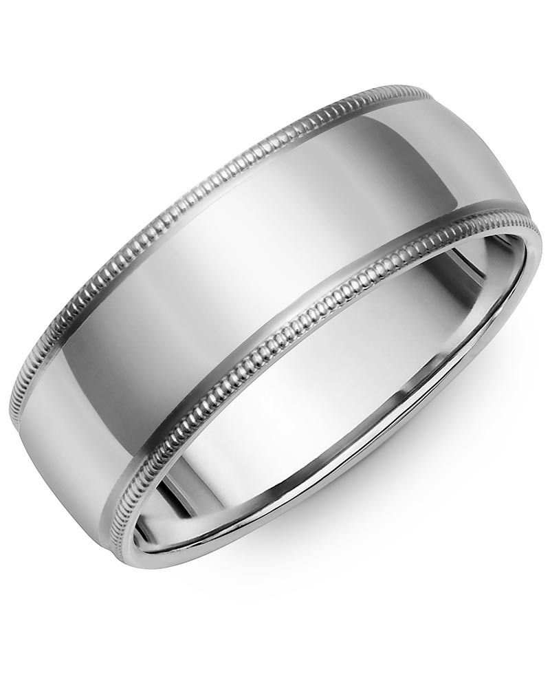 Men's & Women's Dome White Gold Wedding Band from MADANI Rings. Wedding bands, fashion rings, promise rings, made of Tungsten, Ceramic, Cobalt, and Gold. View the collection at madanirings.com