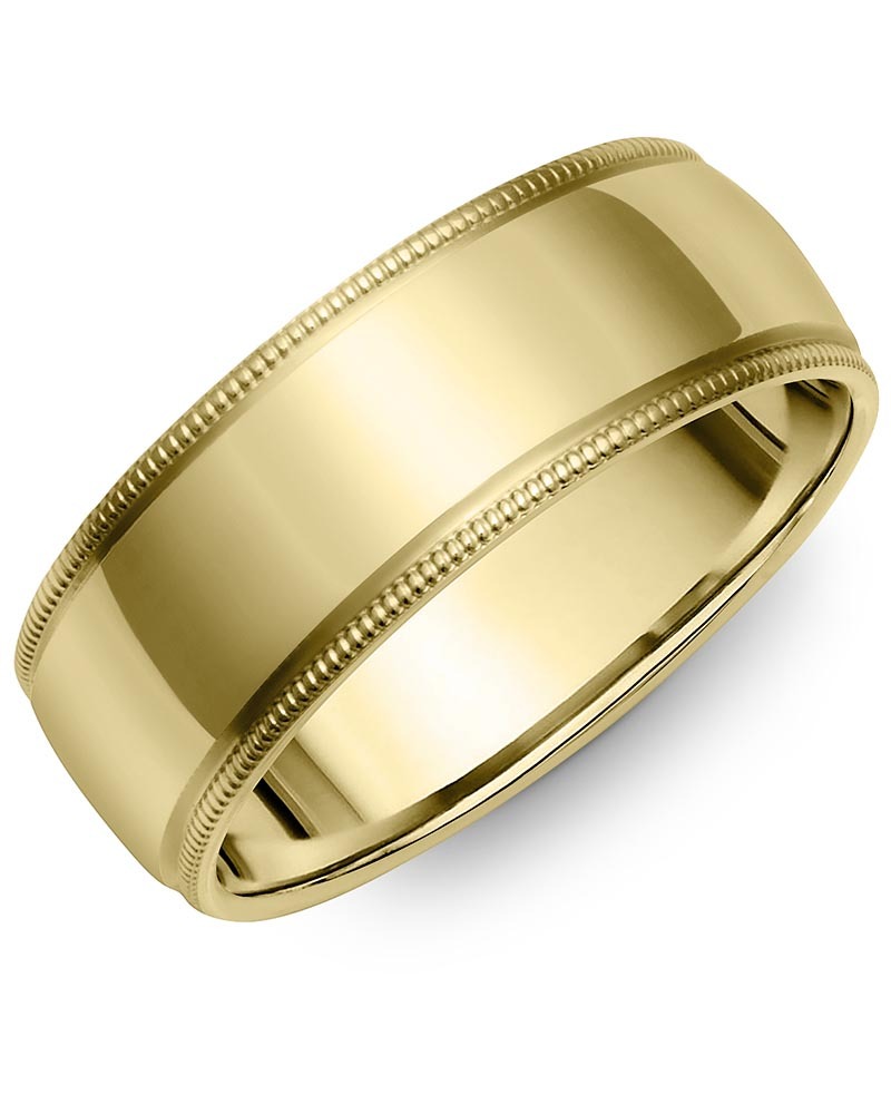Men's & Women's Dome Yellow Gold Wedding Band