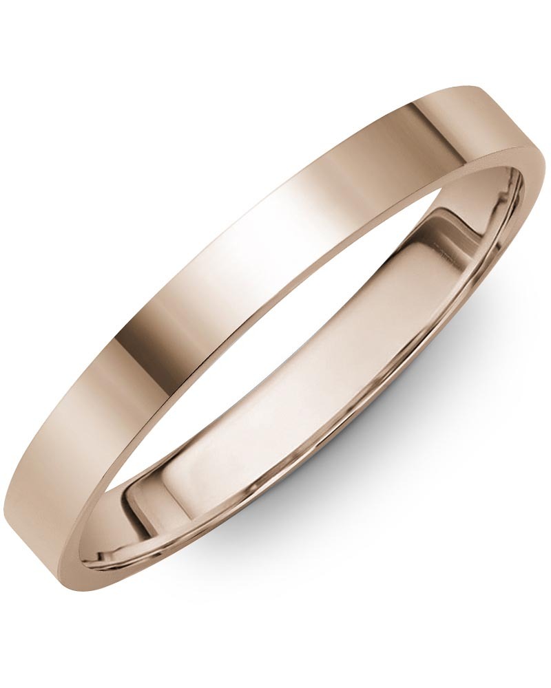 Men's & Women's Flat Rose Gold Wedding Band