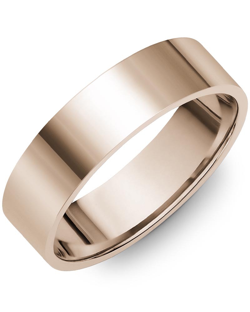 Men's & Women's Flat Rose Gold Wedding Band