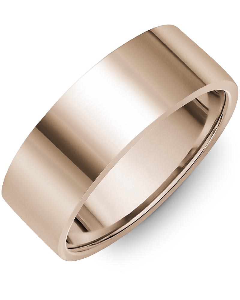 Men's & Women's Flat Rose Gold Wedding Band