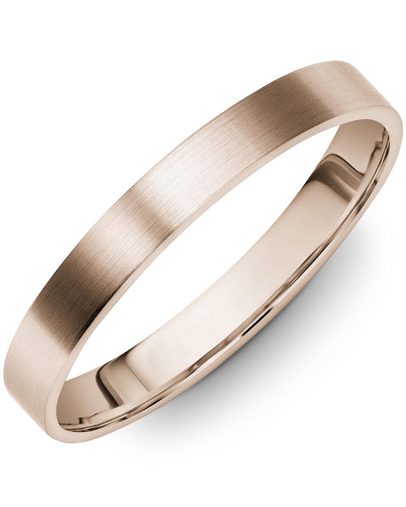 Men's & Women's Flat Rose Gold Wedding Band
