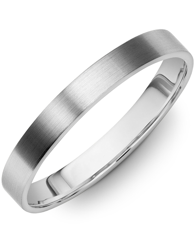 Men's & Women's Flat White Gold Wedding Band from MADANI Rings. Wedding bands, fashion rings, promise rings, made of Tungsten, Ceramic, Cobalt, and Gold. View the collection at madanirings.com