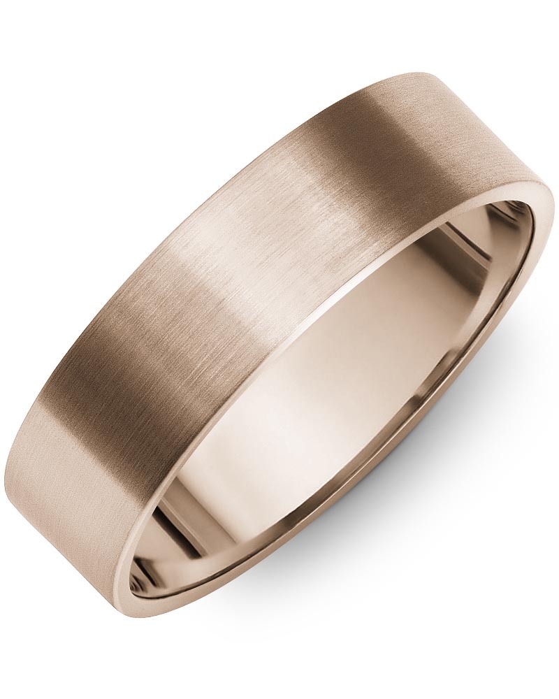 Men's & Women's Flat Rose Gold Wedding Band from MADANI Rings. Wedding bands, fashion rings, promise rings, made of Tungsten, Ceramic, Cobalt, and Gold. View the collection at madanirings.com