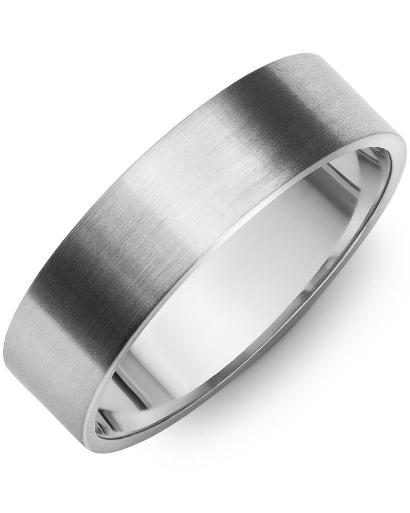 Men's & Women's Flat White Gold Wedding Band