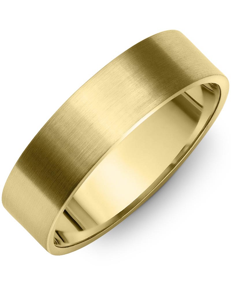 Men's & Women's Flat Yellow Gold Wedding Band