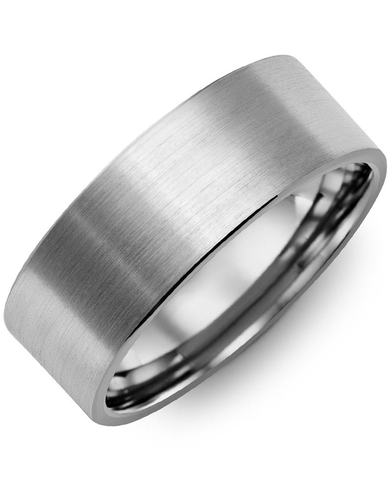 Men's & Women's Flat White Gold Wedding Band