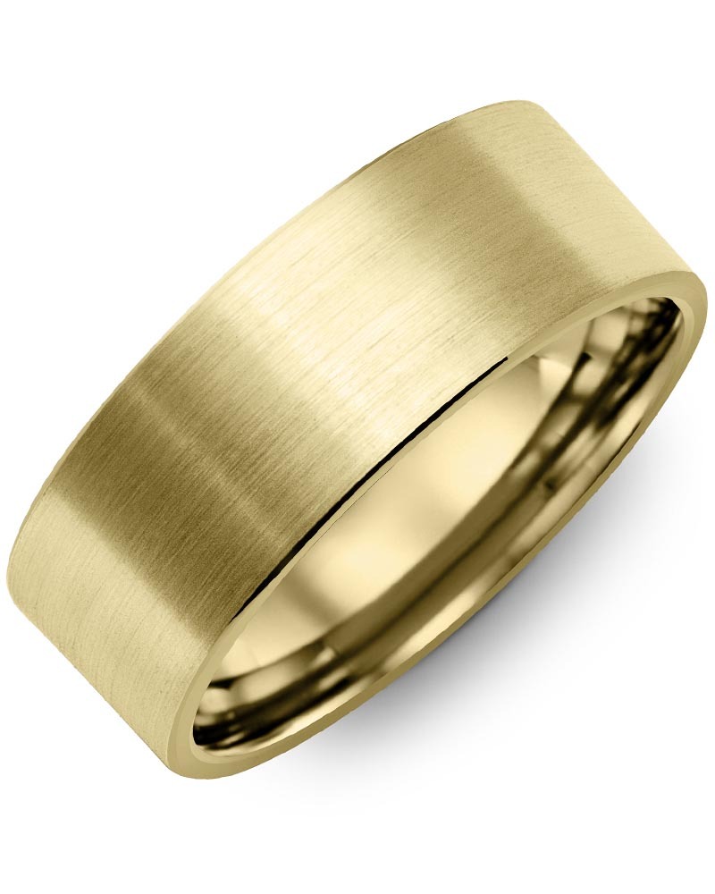 Men's & Women's Flat Yellow Gold Wedding Band