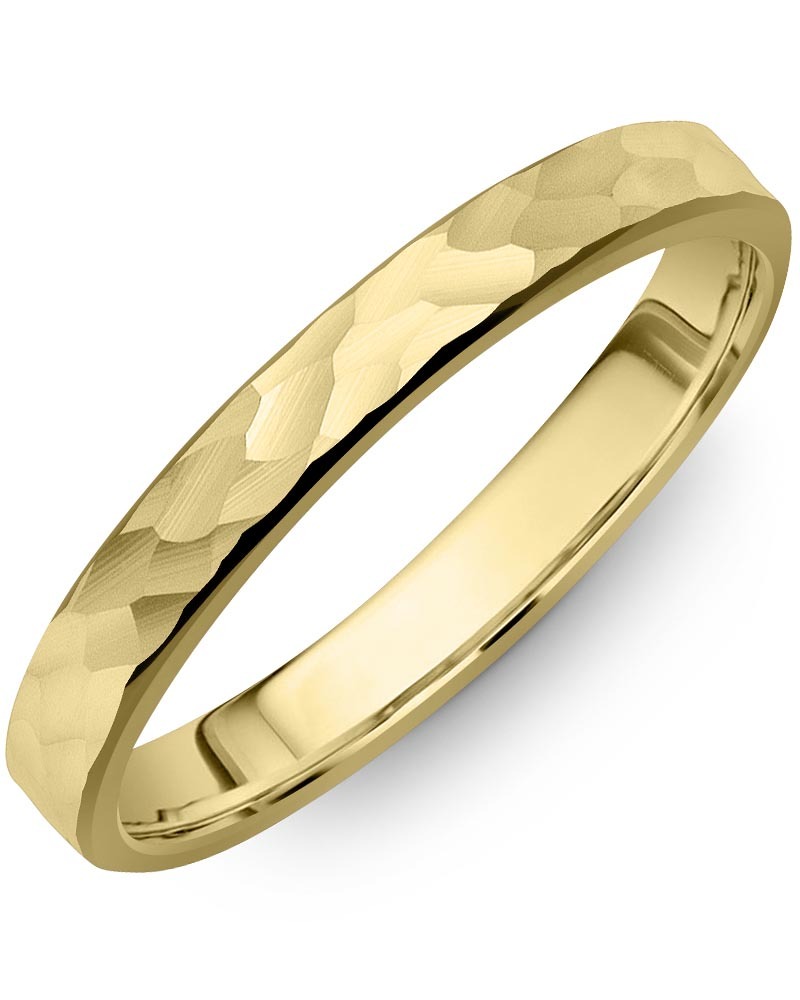 Men's & Women's Flat Yellow Gold Wedding Band