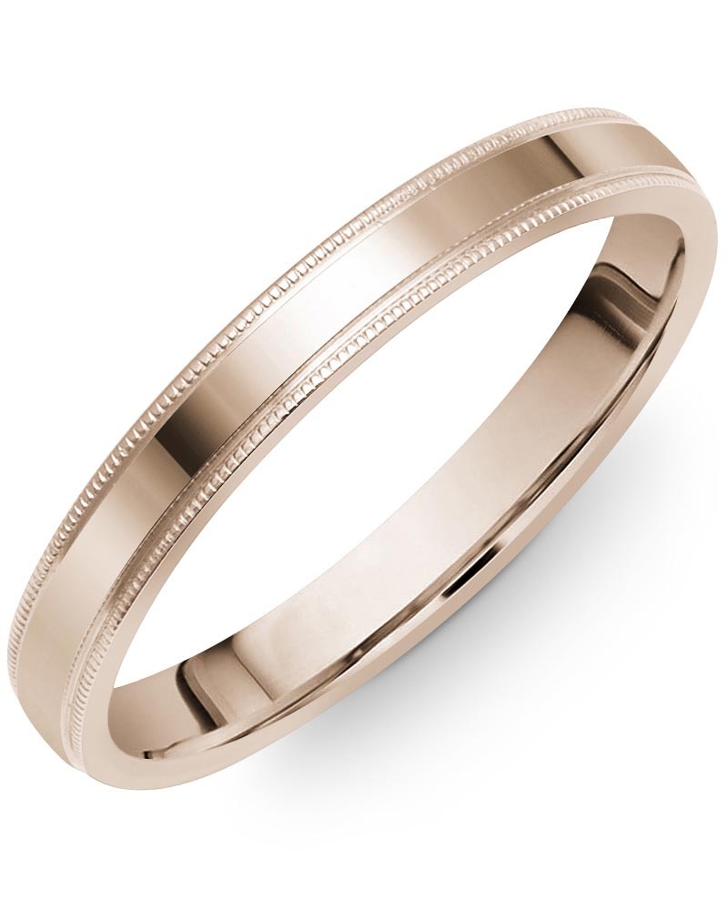 Men's & Women's Flat Rose Gold Wedding Band