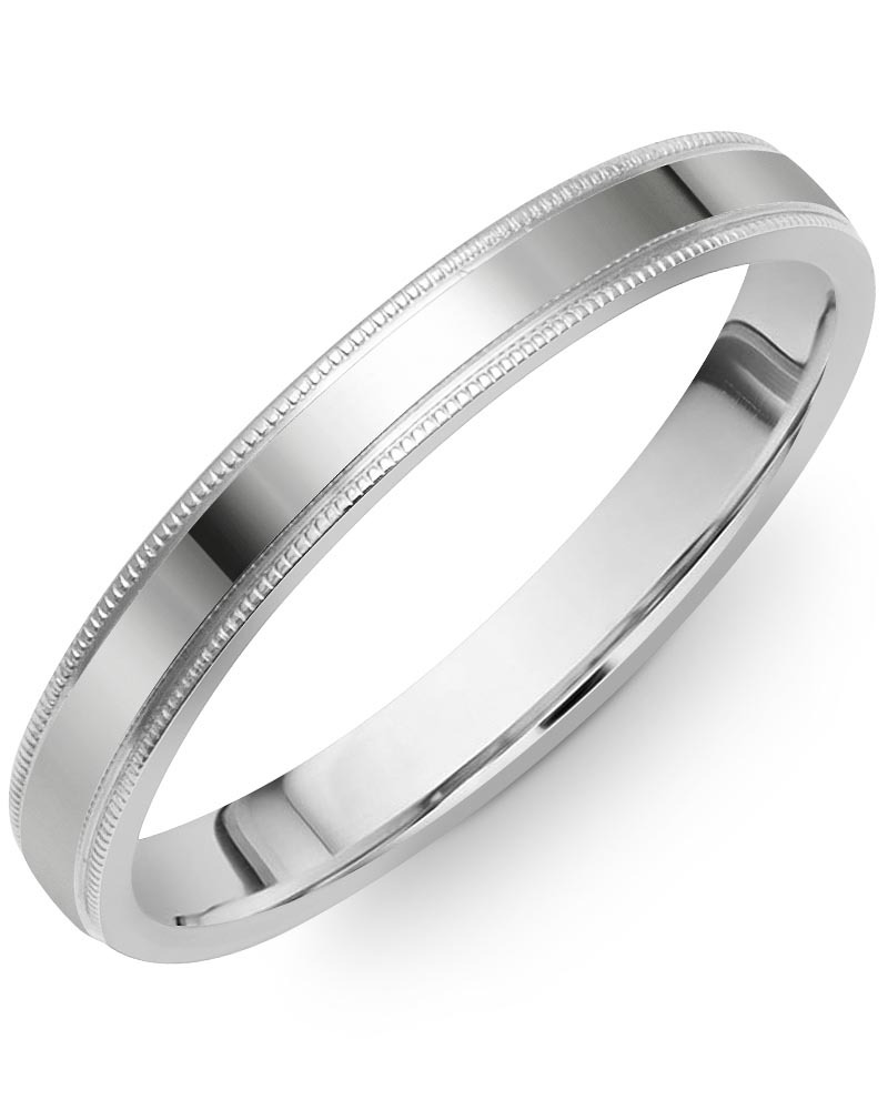 Men's & Women's Flat White Gold Wedding Band