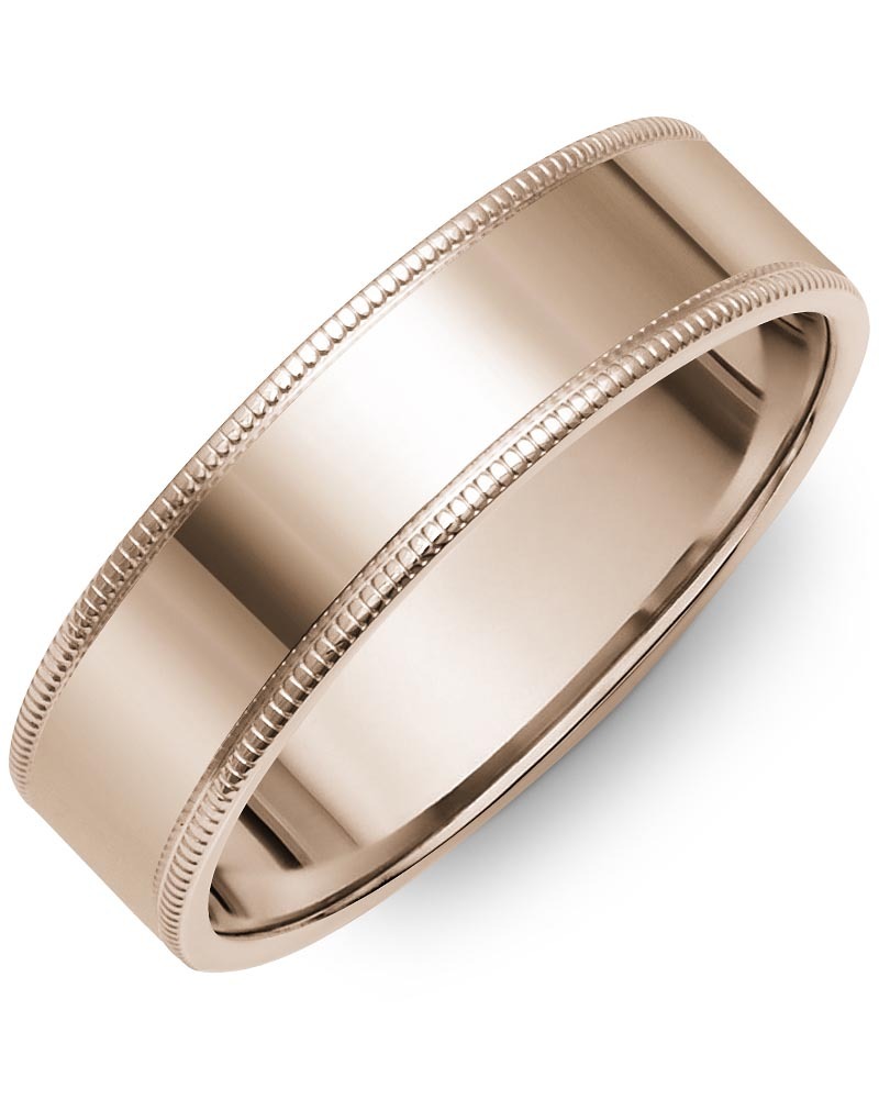 Men's & Women's Flat Rose Gold Wedding Band from MADANI Rings. Wedding bands, fashion rings, promise rings, made of Tungsten, Ceramic, Cobalt, and Gold. View the collection at madanirings.com