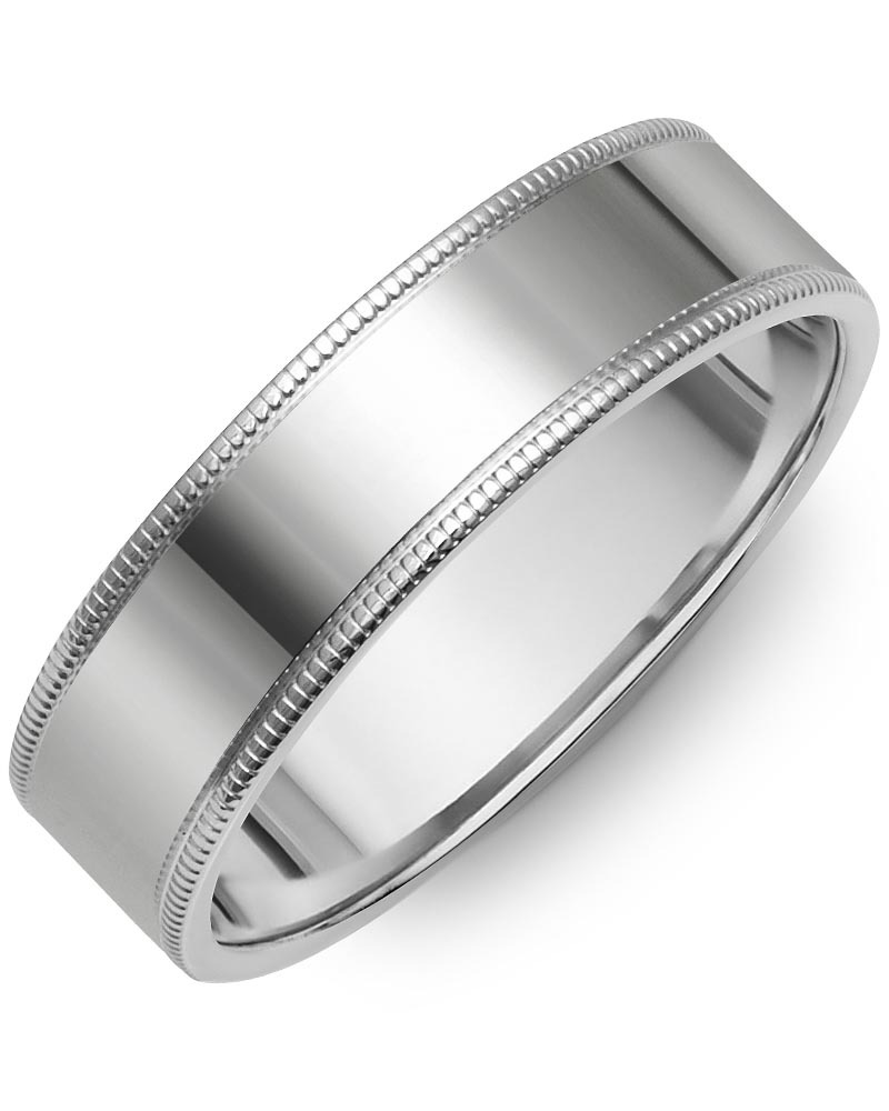 Men's & Women's Flat White Gold Wedding Band
