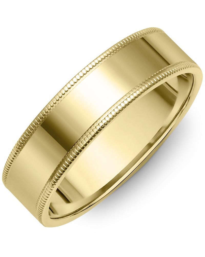 Men's & Women's Flat Yellow Gold Wedding Band