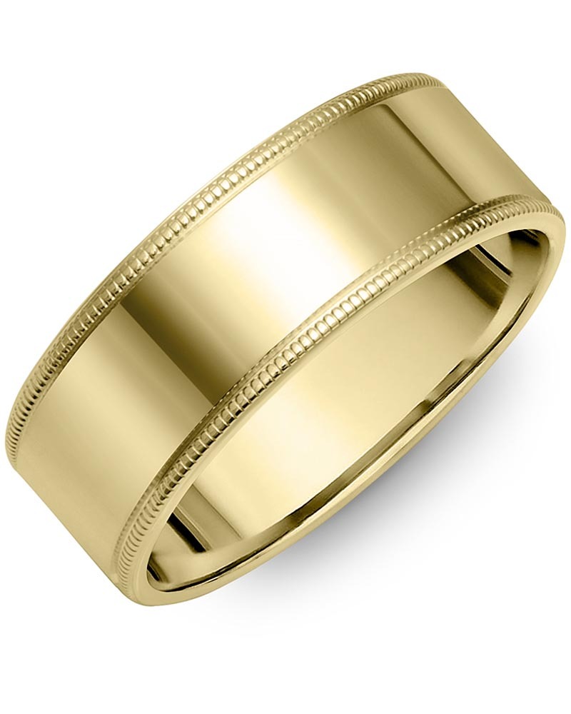 Men's & Women's Flat Yellow Gold Wedding Band