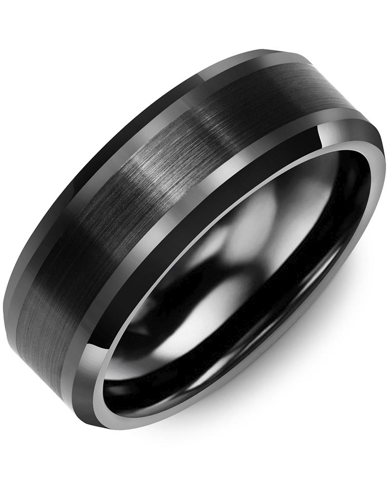 Men's & Women's Black Ceramic Wedding Band from MADANI Rings. Wedding bands, fashion rings, promise rings, made of Tungsten, Ceramic, Cobalt, and Gold. View the collection at madanirings.com