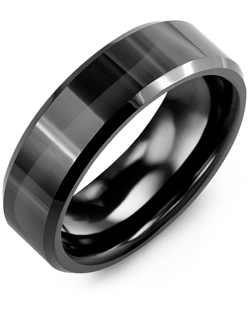 Men's & Women's Black Ceramic Wedding Band from MADANI Rings. Wedding bands, fashion rings, promise rings, made of Tungsten, Ceramic, Cobalt, and Gold. View the collection at madanirings.com
