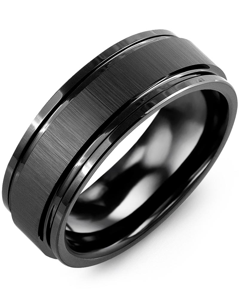 Men's & Women's Black Ceramic Wedding Band from MADANI Rings. Wedding bands, fashion rings, promise rings, made of Tungsten, Ceramic, Cobalt, and Gold. View the collection at madanirings.com