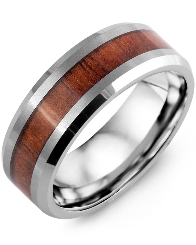 Men's & Women's Tungsten & Koa Wood Wedding Band from MADANI Rings. Wedding bands, fashion rings, promise rings, made of Tungsten, Ceramic, Cobalt, and Gold. View the collection at madanirings.com