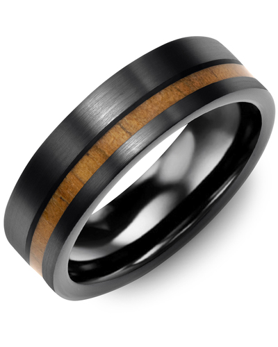 Men's & Women's Black Ceramic & Koa Wood Wedding Band from MADANI Rings. Wedding bands, fashion rings, promise rings, made of Tungsten, Ceramic, Cobalt, and Gold. View the collection at madanirings.com