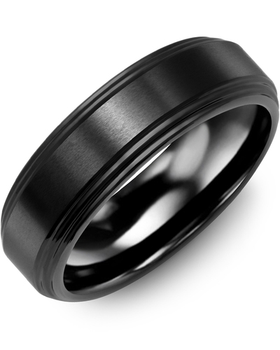 Men's Tungsten Carbide Wedding Band Ring 7mm 2 black stripes Modern Comfort Fit 