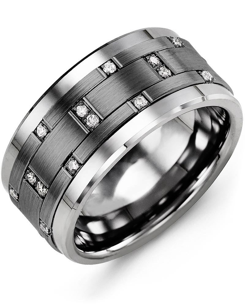 Men's & Women's Cobalt & Black Gold + 14 Diamonds 0.14ct Wedding Band from MADANI Rings. Wedding bands, fashion rings, promise rings, made of Tungsten, Ceramic, Cobalt, and Gold. View the collection at madanirings.com