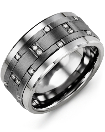 Men's & Women's Cobalt & Black Gold + 14 Diamonds 0.14ct Wedding Band from MADANI Rings. Wedding bands, fashion rings, promise rings, made of Tungsten, Ceramic, Cobalt, and Gold. View the collection at madanirings.com