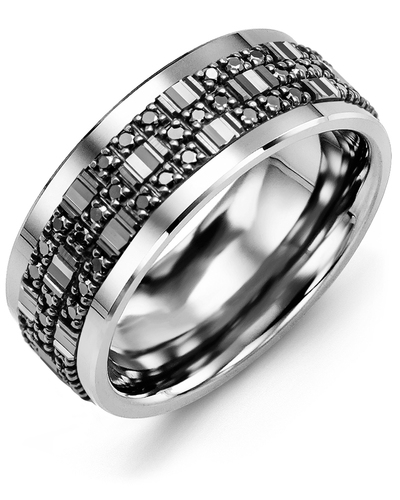 Men's & Women's Cobalt & Black Gold + 42 Black Diamonds 0.42ct Wedding Band from MADANI Rings. Wedding bands, fashion rings, promise rings, made of Tungsten, Ceramic, Cobalt, and Gold. View the collection at madanirings.com