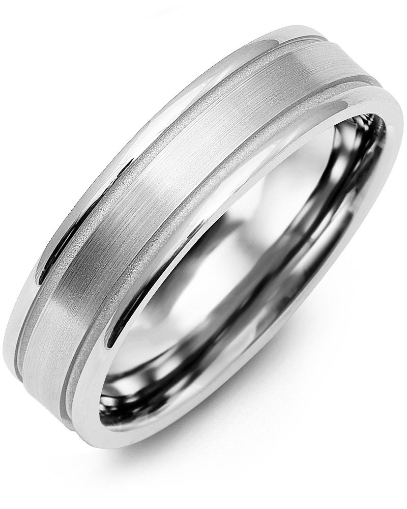 Men's & Women's White Gold Wedding Band from MADANI Rings. Wedding bands, fashion rings, promise rings, made of Tungsten, Ceramic, Cobalt, and Gold. View the collection at madanirings.com