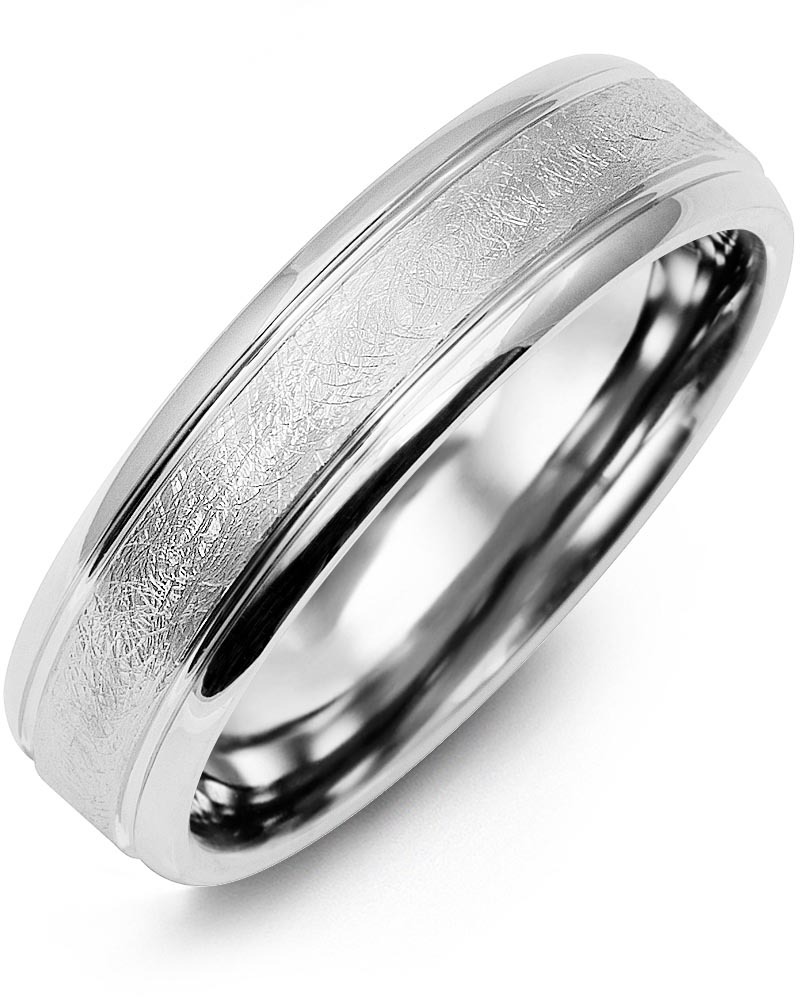 Men's & Women's White Gold Wedding Band from MADANI Rings. Wedding bands, fashion rings, promise rings, made of Tungsten, Ceramic, Cobalt, and Gold. View the collection at madanirings.com