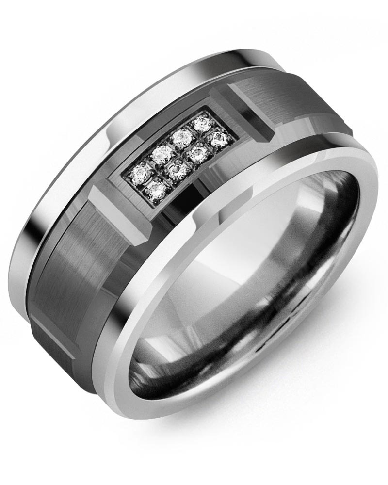 Men's & Women's Cobalt & Black Gold + 8 Diamonds 0.08ct Wedding Band from MADANI Rings. Wedding bands, fashion rings, promise rings, made of Tungsten, Ceramic, Cobalt, and Gold. View the collection at madanirings.com