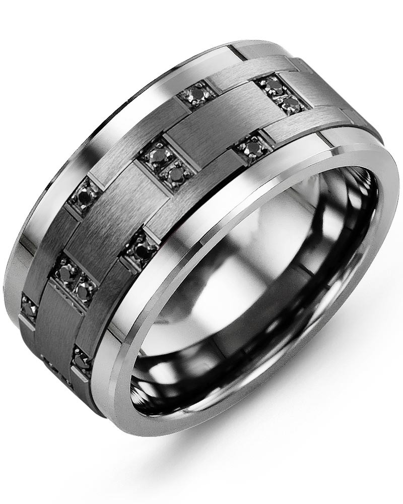 Men's & Women's Cobalt & Black Gold + 14 Black Diamonds 0.14ct Wedding Band from MADANI Rings. Wedding bands, fashion rings, promise rings, made of Tungsten, Ceramic, Cobalt, and Gold. View the collection at madanirings.com