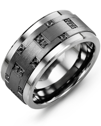 Men's & Women's Cobalt & Black Gold + 14 Black Diamonds 0.14ct Wedding Band from MADANI Rings. Wedding bands, fashion rings, promise rings, made of Tungsten, Ceramic, Cobalt, and Gold. View the collection at madanirings.com