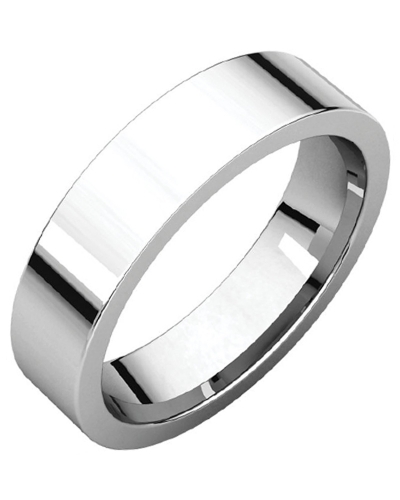 Grooved Ring with Diamonds in Flat White Gold