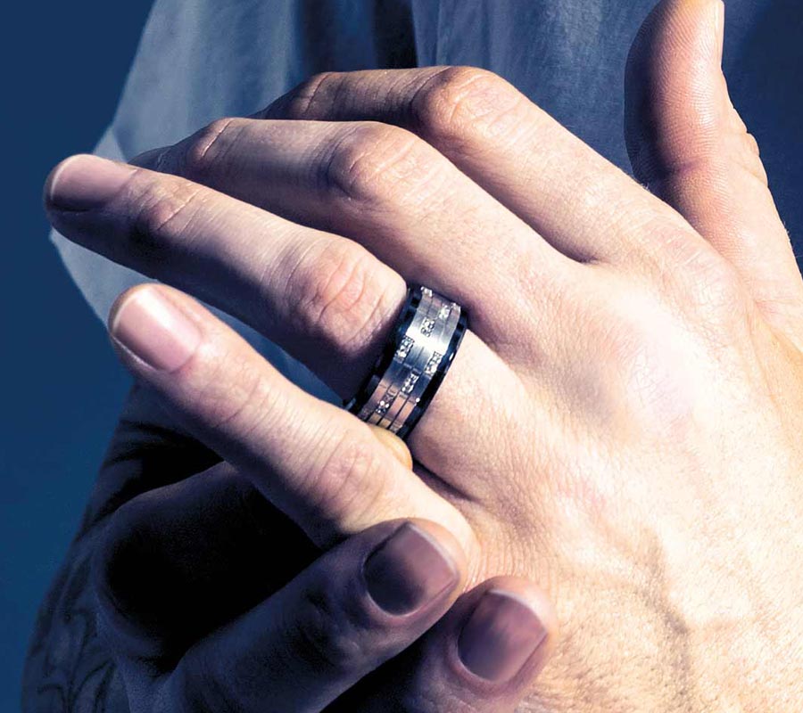 Mens dark wedding on sale rings