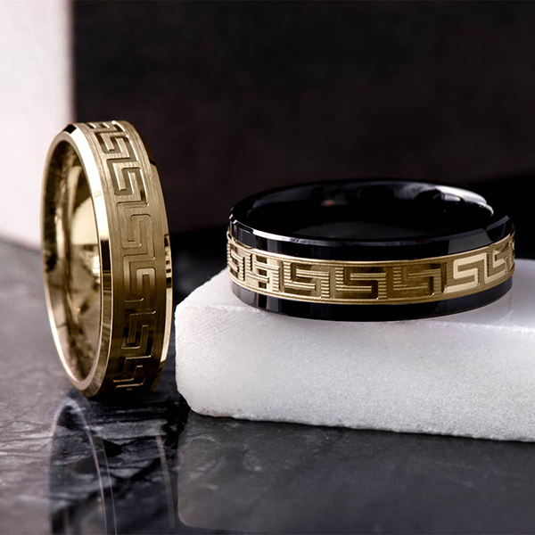 Patterned on sale wedding band